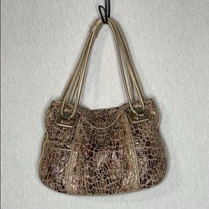 B. Makowsky Brown Croc-Embossed Shoulder Bag